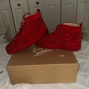 Christian Louboutin Red Studded Sneakers